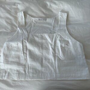 Abercrombie Linen-Blend Squareneck Top • White • X-Large